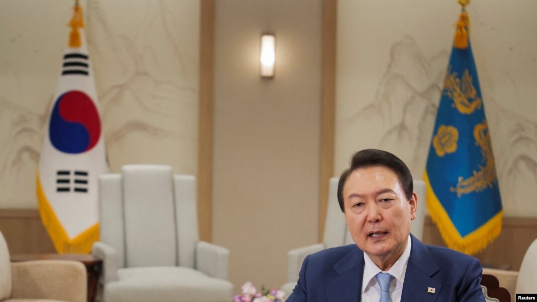 FILE - South Korean President Yoon Suk-yeol speaks at an interview with Reuters in Seoul, South Korea, Nov.r 28, 2022.