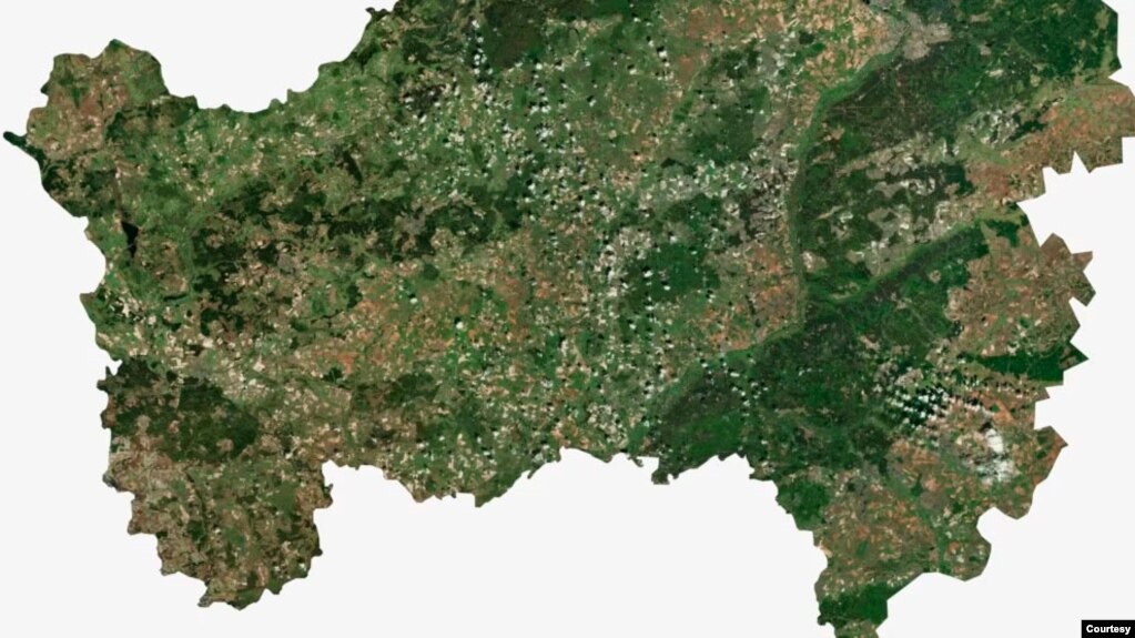 Спутниковый снимок Брянской области