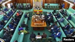 Members of the Ugandan Parliament introduce an anti-homosexuality bill during a sitting in Kampala, Uganda, March 9, 2023. 