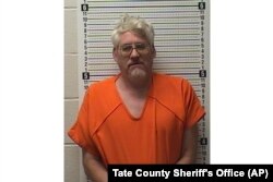This booking photo provided by the Tate County Sheriff's Office shows Richard Dale Crum, who was jailed without bond on a single charge of capital murder on Feb. 17, 2023.