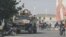 An armoured vehicle of Chad's army forces is deployed in N'Djamena on May 10, 2024, a day after the announcement of the results of Chad's presidential election. 