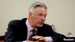 Actor Alec Baldwin listens during his hearing in Santa Fe County District Court, , in Santa Fe, New Mexico, July 10, 2024.