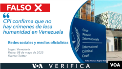 En medios y redes sociales se difunde la idea de que la Corte Penal Internacional confirma que no hay crímenes de lesa humanidad en Venezuela. La afirmación es falsa. 