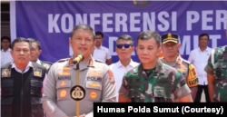 Kapolda Sumut, Komjen Pol Agung Setya Imam Effendi, saat memberikan keterangan pers soal kematian wartawan Rico Sempurna Pasaribu di Polres Tanah Karo, Senin 8 Juli 2024. (Courtesy: Humas Polda Sumut)