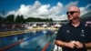 FILE - Swimming coach Bob Bowman gives a press conference during a France swimming team's training session in the Aquatic Stadium's pool in Bellerive-sur-Allier near Vichy, July 17, 2024. More and more international swimmers are being trained in the U.S. by coaches like Bowman.