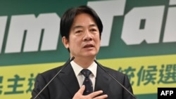 FILE - Taiwan Vice President William Lai gestures during a speech in Taipei on April 12, 2023.