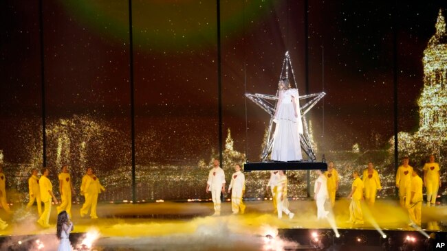 Tvorchi of Ukraine performs during the second semi final at the Eurovision Song Contest in Liverpool, England, May 11, 2023.