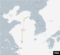 북한 유조선 청룡산호의 수상한 항적. IMO 번호를 감춘 채 중국 앞바다를 다녀왔다. 자료=MarineTraffic