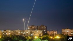 Russian rockets are launched against Ukraine from Russia's Belgorod region, seen from Kharkiv, Ukraine, June 4, 2023.