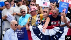 President Joe Biden arrives to speak during a Labor Day event at the Sheet Metal Workers Local 19, in Philadelphia, Sept. 4, 2023. 