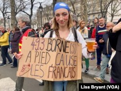 During a protest in Paris on March 23, 2023, Manon Chavgny expressed hope for a chance to repeal Macron's pension reform.