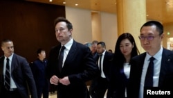 特斯拉CEO埃隆·马斯克在北京一家酒店。（2023年5月31日）