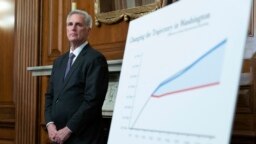 U.S. House Speaker Kevin McCarthy listens at a news conference after the House passed the debt ceiling bill, at the Capitol in Washington, May 31, 2023. The bill now goes to the Senate.