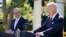 Tổng thống Mỹ Joe Biden và Thủ tướng Úc Anthony Albanese (trái) họp báo tại Vườn Hồng, Tòa Bạch Ốc, ngày 25/10/2023. 