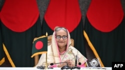 FILE - Bangladesh's Prime Minister Sheikh Hasina attends the bilateral agreement signing ceremony in Dhaka on April 23, 2024.