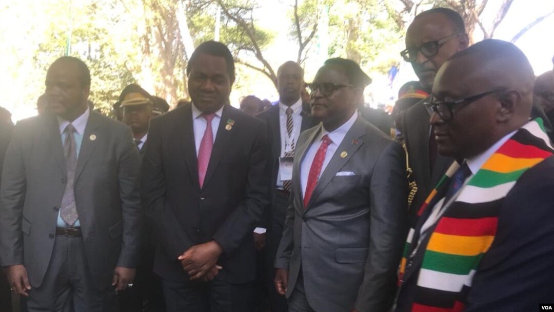 African leaders attending a summit in Victoria Falls