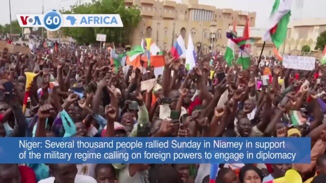 VOA60 Africa - Niger: Thousands rally in Niamey in support of military junta