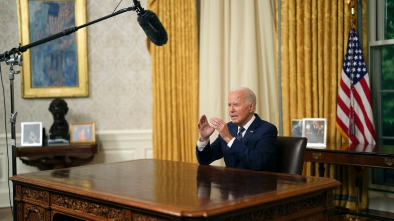Biden speaks from Oval Office, vows to 'finish the job'