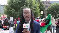 'Ayiti Pa Pou Vann!' - Manifestan Ayisyen Pran Lari Washington pou Pwoteste kont Vizit Prezidan Kenyan an 