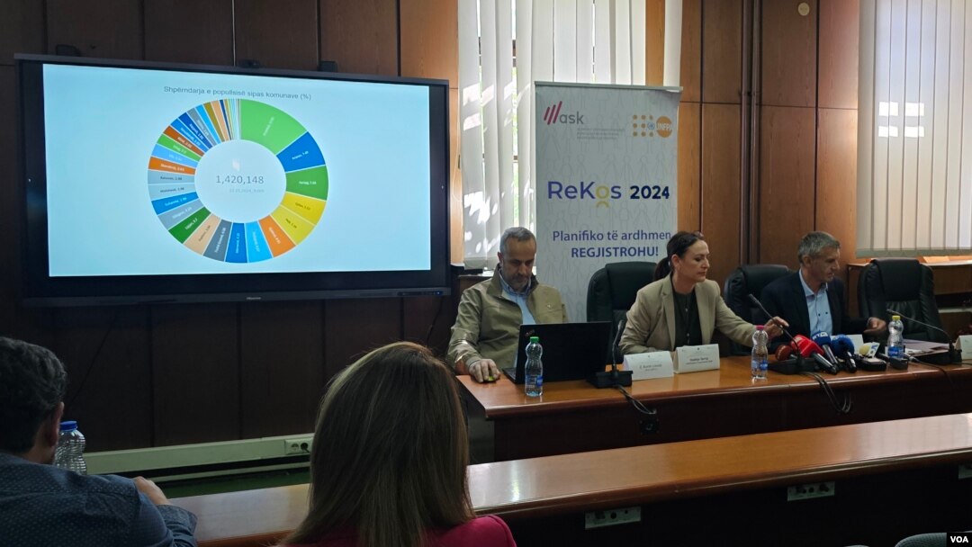 Konferencija za medije predstavnika Agencije za statistiku Kosova povodom popisa (Foto: VOA)
