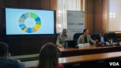 Konferencija za medije predstavnika Agencije za statistiku Kosova povodom popisa (Foto: VOA)