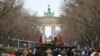  A destroyed Russian T-72 tank on display near the Brandenburg Gate in Berlin, Germany, Feb. 24, 2023. (REUTERS/Fabrizio Bensch)