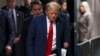 Former U.S. President Donald Trump leaves New York City's Manhattan Criminal Court in New York City after attending the day's proceedings at his trial for allegedly covering up hush money payments linked to reported extramarital affairs, April 23, 2024.
