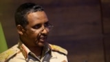 FILE - Deputy head of Sudan's sovereign council General Mohamed Hamdan Dagalo speaks during a press conference at Rapid Support Forces head quarter in Khartoum. Taken Feb. 19, 2023. 