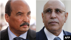 Mohamed Ould Abdel Aziz (g.) a été le chef de l'Etat de 2008 à 2019, Mohamed Ould Cheikh El Ghazouani (dr.) est son successeur actuellement en poste.