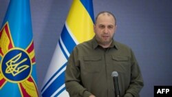 New Defense Minister Rustem Umerov speaks during his official introduction to the leadership of the ministry, the General Staff of the Armed Forces of Ukraine and the heads of relevant units, Sept. 7, 2023. (Ukrainian Presidential Press Service)