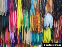 This is a collection of colorful shoestrings, also called shoelaces. (Adobe stock image)