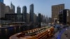 A floating restaurant is seen decked up as it is is anchored at Dubai Marina Walk in Dubai, United Arab Emirates, Aug. 13, 2024.