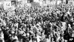 راولپنڈی میں ڈیموکریٹک ایکشن کمیٹی کی جانب سے جنوری 1969 میں ہونے والا ایک احتجاج۔