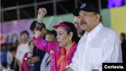 دانیل اورتیگا، رییس جمهور و روساریو موریلو، معاون ریاست جمهوری نیکاراگوا