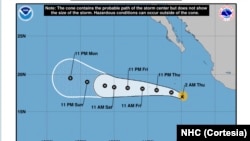 La tormenta Carlotta avanza por el Pacífico, el 1 de agosto de 2024.