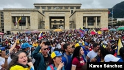 La oposición venezolana salió el domingo a apoyar la candidatura de Edmundo González y a la líder del movimiento vente Venezuela, María Corina Machado. [Foto: Karen Sánchez, VOA]