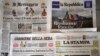 Halaman depan surat kabar utama Italia 'Il Messagero', 'La Repubblica', 'Corriere della Sera' dan 'La Stampa', 8 Juli 2024, sehari setelah pemilihan parlemen Prancis. (Marie-Laure MESSANA / AFP)