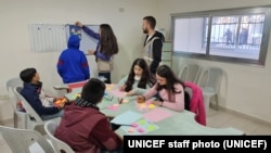 Students attend a class in a UNICEF-supported educational center for children with disabilities on Feb. 13, 2023, in Lattakia, Syria. (UNICEF)