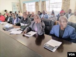 Councilors holding a meeting at the Gwanda Rural District Council