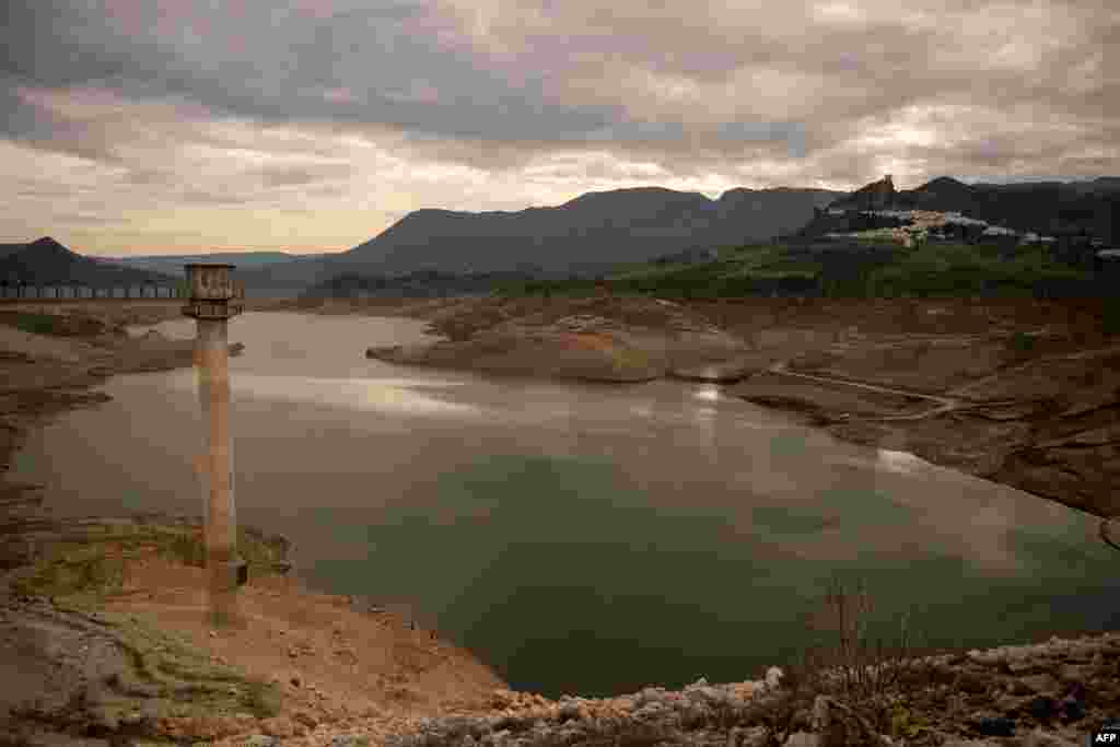 The Zahara-El Gastor reservoir is seen during a drought episode, in Zahara de la Sierra in the southern province of Cadiz.