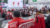 台湾总统蔡英文在台北的中央灾害应变中心主持救灾会议。（2024年4月3日）