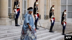 FILE - Senegalese Foreign Minister Aissata Tall Sall departs the Elysee presidential Palace after attending a meeting with the French President and Senegal's President, amid the New Global Financial Pact Summit in Paris, June 23, 2023.