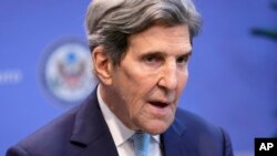 FILE - U.S. Special Presidential Envoy for Climate John Kerry speaks during an interview with The Associated Press at the U.S. Consulate General after the G-7 ministers' meeting on climate, energy and environment in Sapporo, Japan, April 16, 2023.