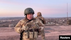 FILE - Yevgeny Prigozhin, founder of Russia's Wagner mercenary force, speaks in Paraskoviivka, Ukraine in this still image from an undated video released on March 3, 2023.