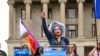 FILE - Drag artist Vidalia Anne Gentry speaks during a news conference held by the Human Rights Campaign to draw attention to anti-drag bills in the Tennessee legislature, on Feb. 14, 2023, in Nashville, Tenn.