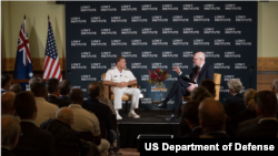 존 아퀼리노 미국 인도태평양사령관이 9일 호주 싱크탱크 ‘로위연구소’가 주최한 대담에서 사회자의 질문에 답변하고 있다. 사진 = 미 인도태평양사령부.