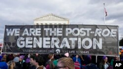 FILE - Anti-abortion demonstrators rally outside of the U.S. Supreme Court during the March for Life, Washington, Jan. 20, 2023.
