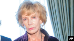 FILE - Edna O'Brien is shown at a reception for "The Duchess of Cornwall's Reading Room," in London in this Oct. 26, 2021 photo.