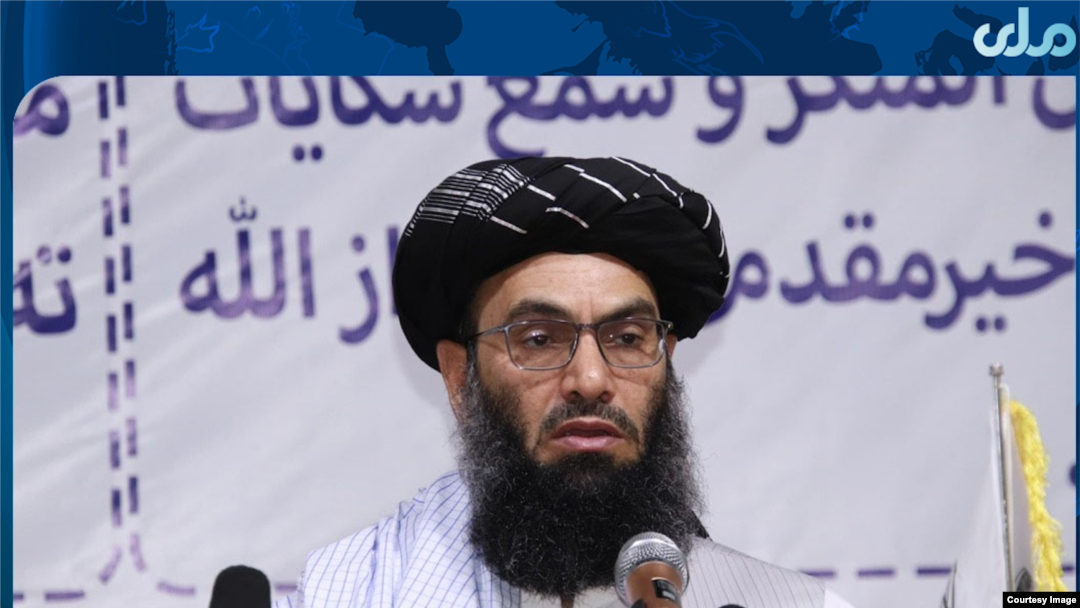 Vice and Virtue Minister Mohammad Khaled Hanafi tells religious scholars they are committed to enforcing 'Islamic hijab' regulations for Afghan women. (Courtesy: Taliban)