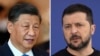 Esta combinación de fotos de archivo muestra al presidente de China, Xi Jinping, en Bangkok, Tailandia, el 19 de noviembre de 2022, y al presidente de Ucrania, Volodymyr Zelenskyy, en las afueras de Kiev, Ucrania, el 7 de abril de 2023.